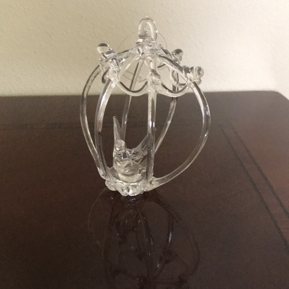 Hand Blown Glass Bird Cage Ornament - Picture 7 of 7